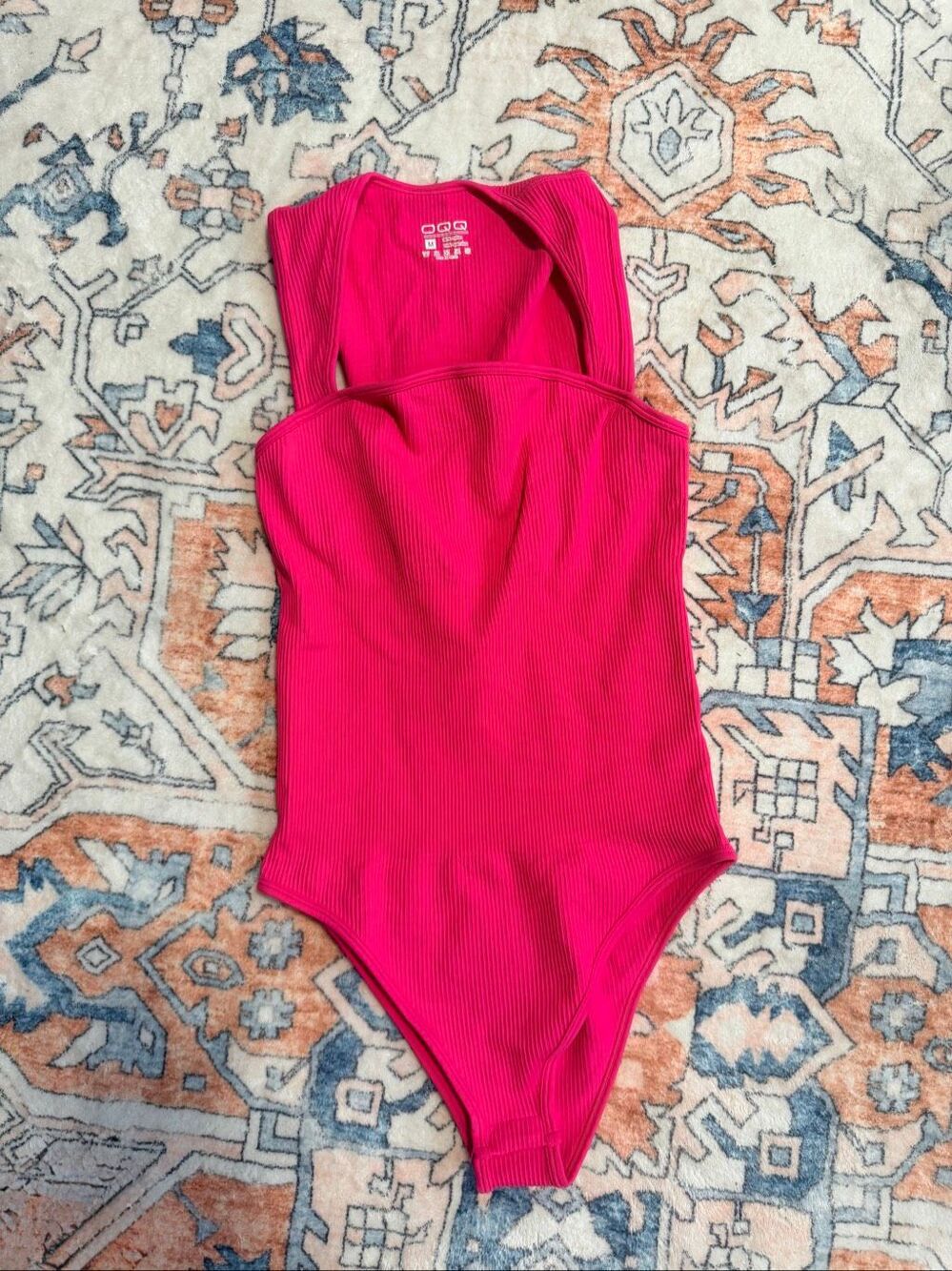 OQQ Women Pink Ribbed Halter Neck Sleeveless Bodysuit NWOT Size Medium M